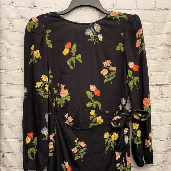 NEW Reformation Reza Floral Long Sleeve Midi Dress In Night Bloom Size 2 - Picture 2 of 16